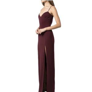 Jay Godfrey Harrah Dress Long Gown Sleek Slit In Wine Size 4